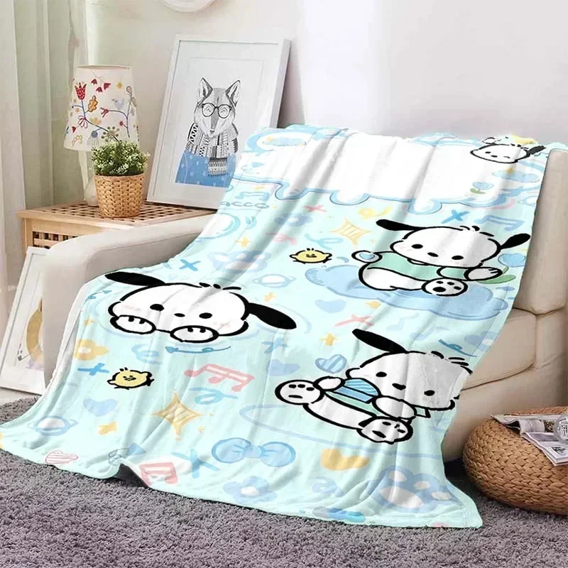 

Cute Pochacco Cartoon Dog Printed Blanket Children Adult Blanket Soft and Warm Bedding for Bed Sofa Outdoor Travel Cover Carpet