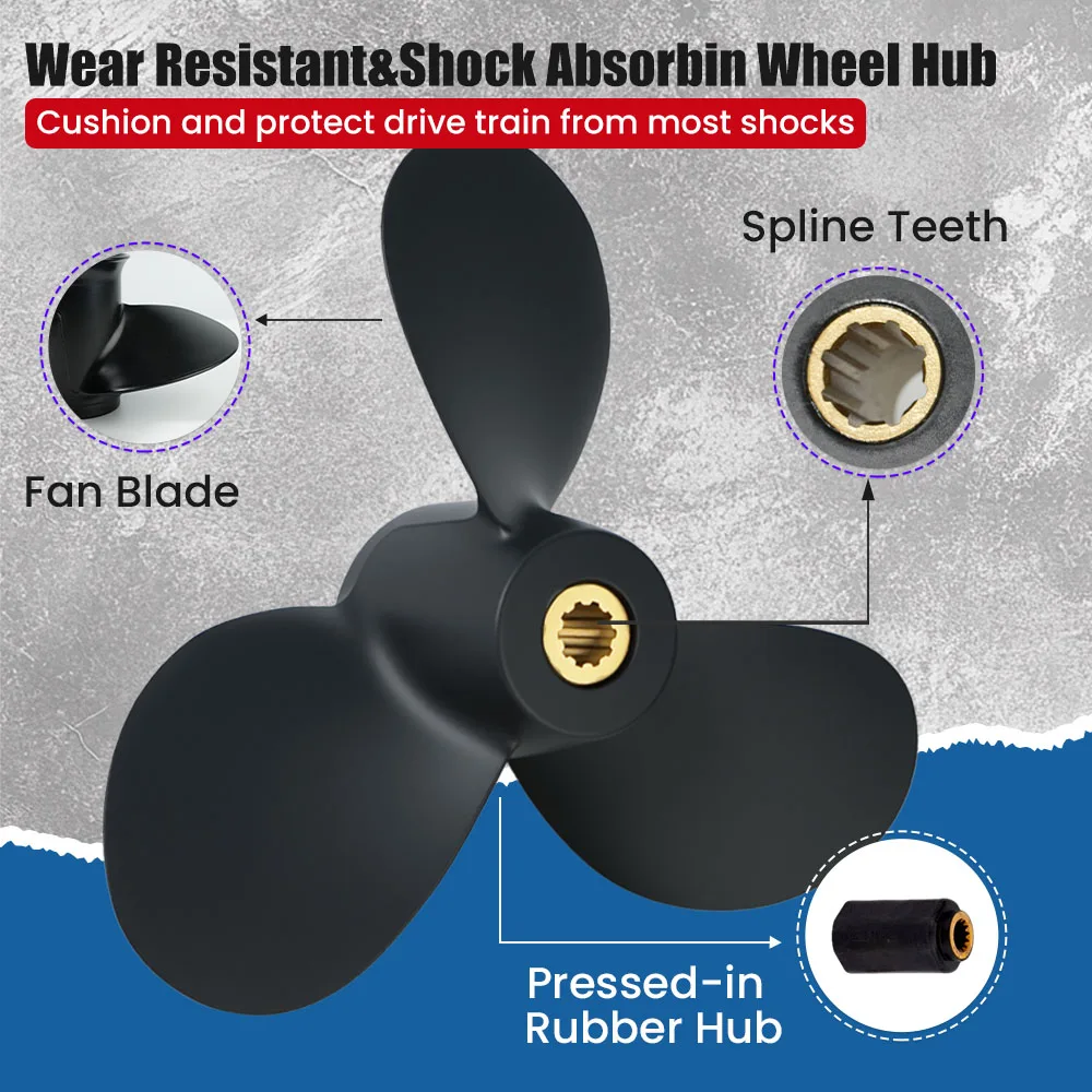 Boat Propeller 7 1/2x7 for Suzuki 4HP 5HP 6HP Outboard Engine Aluminum Alloy Screw 3 Blade 10 Spline Tooth 58111-98651-019