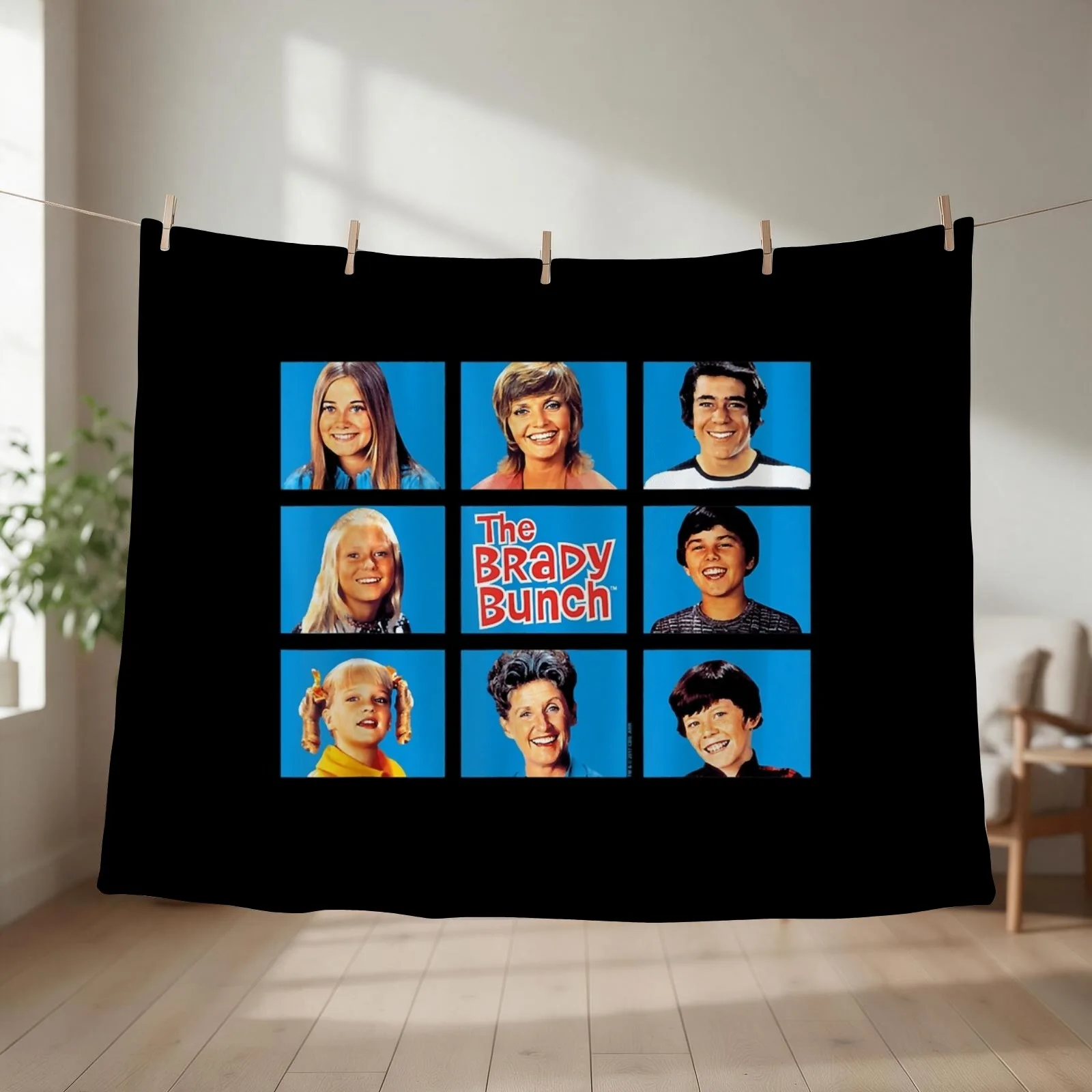 Brady Bunch Framed Throw Blanket couch cozy soft plush fuzzy picnic outdoor blanket