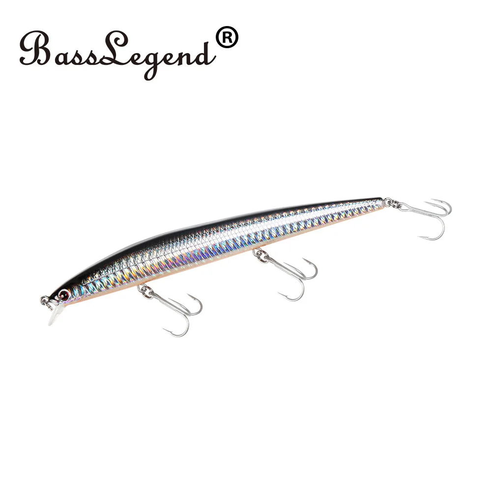 BassLegend-señuelo de agua salada para piscardo, anzuelo largo de diseño fundido, Lucio, lubina, Wobbler de 175mm/145mm, peso duradero