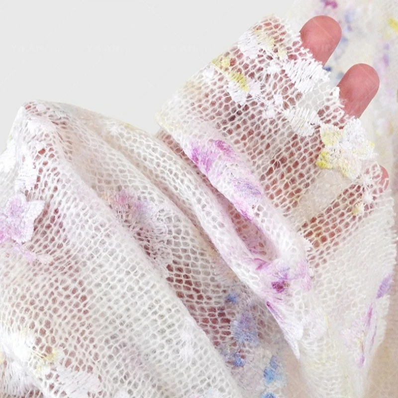 

Осень-зима с цветочным принтом, мягкая трикотажная шерстяная ткань с 3D вышивкой, платье, свитер, модельерская ткань