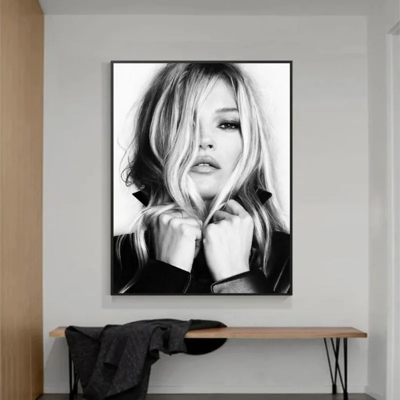 Vintage Retro Photography Kate Moss Fashion Supermodel Art Poster Canvas Painting Wall Prints Picture for Girls Room Home Decor