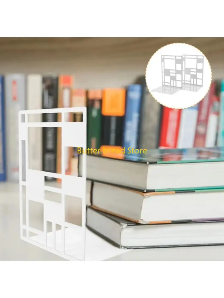 

W89C 2 шт. подставки для книг полые подставки для книг полка стопоры для книг металлические подставки для книг декоративные для