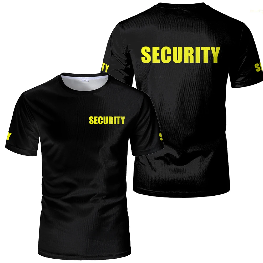 Men's Security Uniform Classic Security Bodyguard Professional Work Clothes Light Breathable T-shirt Procurement Oversized Tops