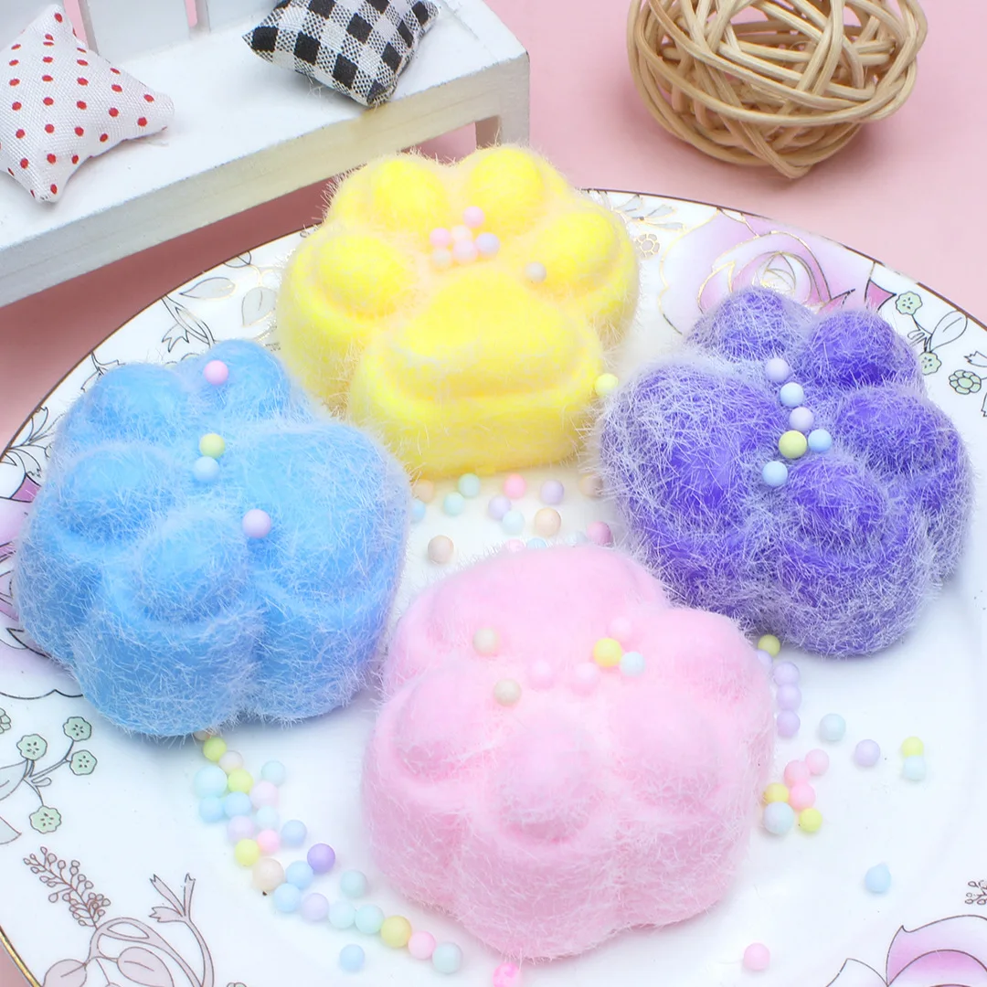 2 unids/bolsa Kawaii lindo gato de peluche pata juguetes para apretar rebote lento juguete de descompresión alivio del estrés relajación para niños juguetes sensoriales