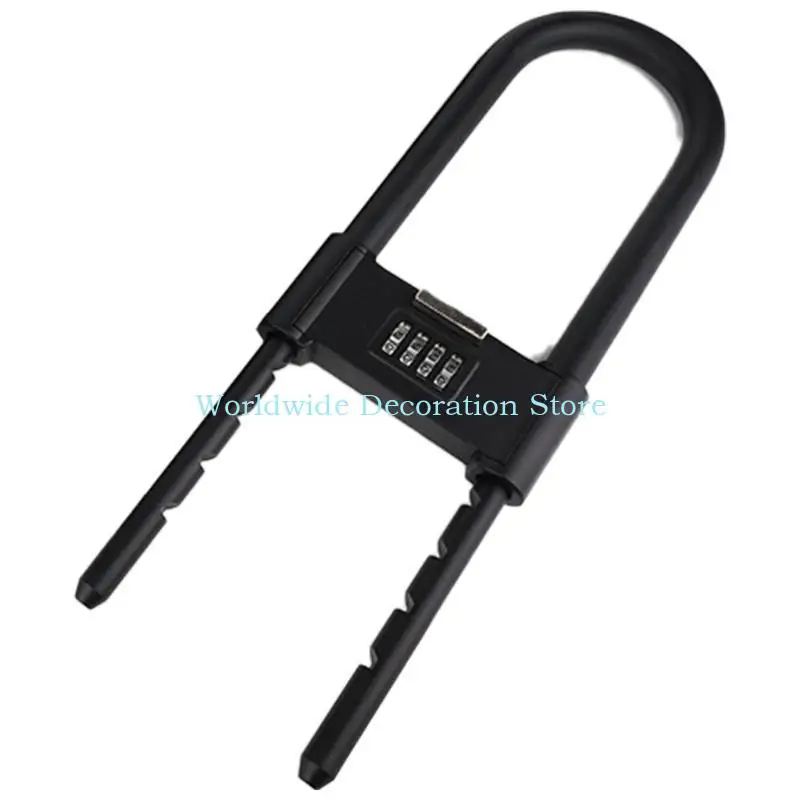 Q39B 4 Digit Combination Lock Long Shackle Padlock AntiShear Extended Bicycles Lock