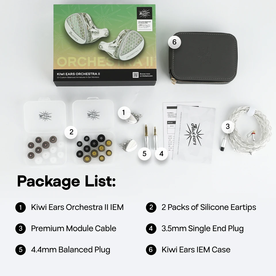 Linsoul Kiwi Ears Orchestra II 10BA In-Ear Monitor