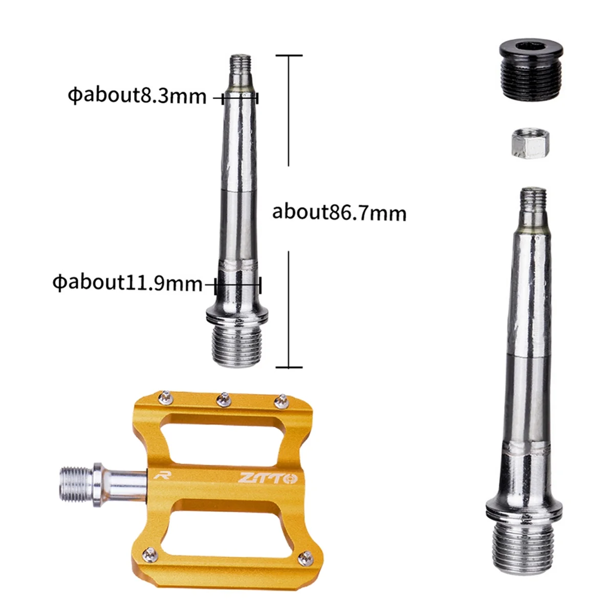 A26P ZTTO Rower szosowy Ultralekki płaski pedał Łożyska rowerowe ze stopu aluminium Antypoślizgowe składane pedały Kolarstwo Złoto