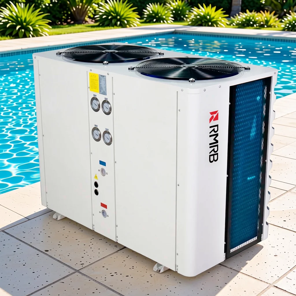 RMRB 18kW Air Source Heat Pump Water Heater, Copeland Scroll Compressor, R410A, Commercial Water Heating System