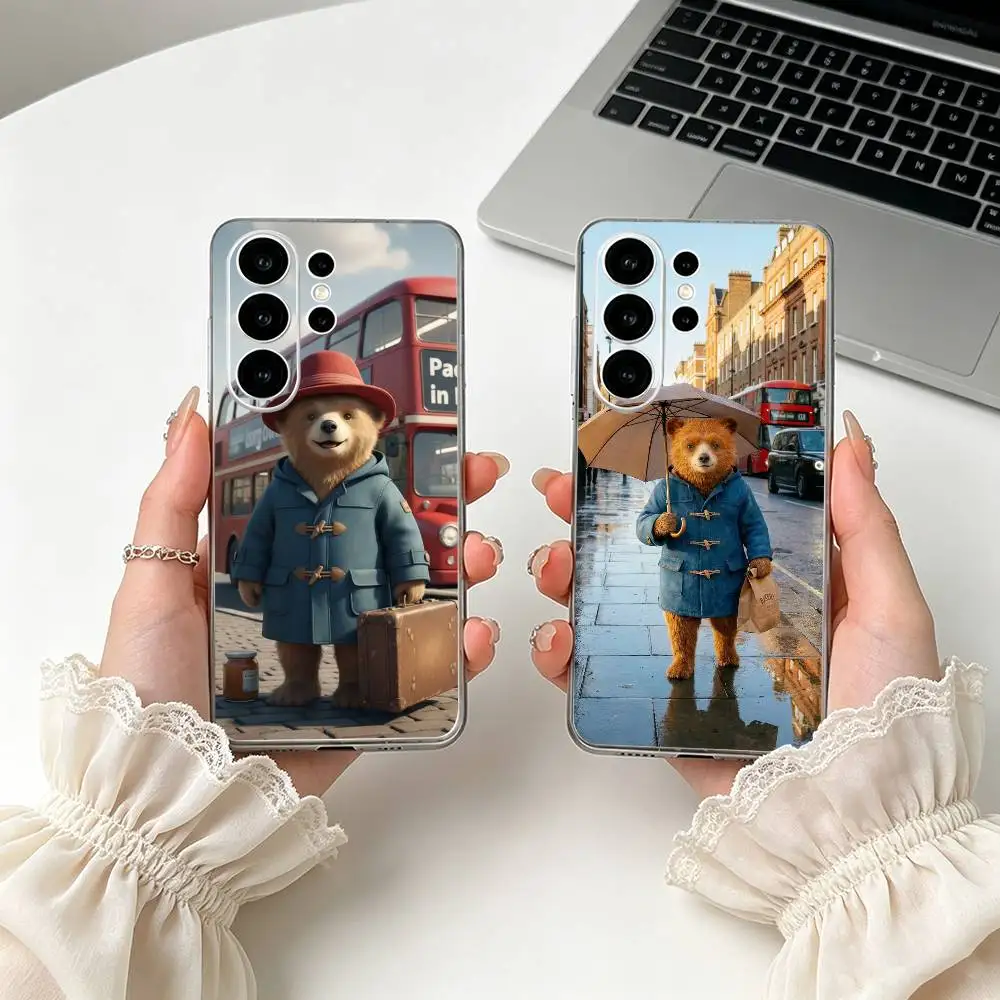 Cartoon P-Paddington B-Bears Phone Case For Samsung S25,S24,S21,S22,S23,S30,Ultra,S20,Plus,Fe,Lite Transparent Cover