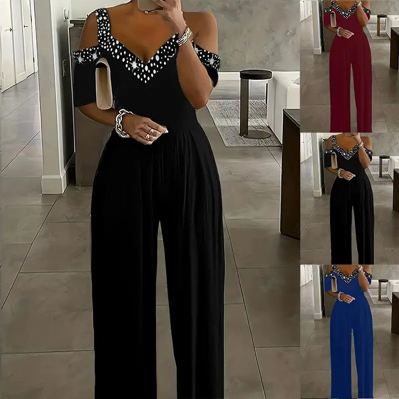 

Женский комбинезон с широкими штанинами, прямой крой, длинные брюки с низкой талией, весна 2023, женский костюм Faion