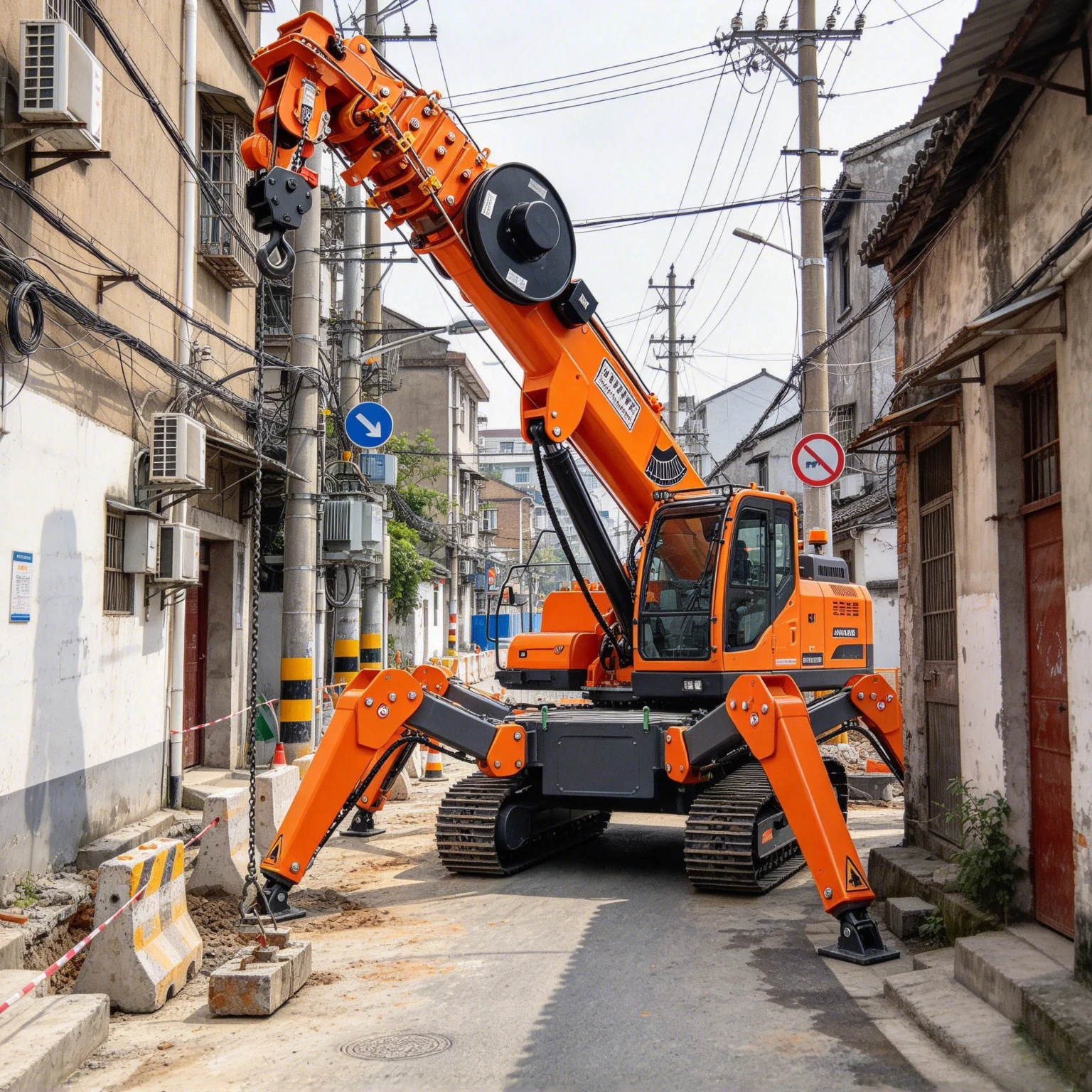 Factory Price Narrow Space Lifting Spider Crane Hydraulic 360 Rotation Rubber Track Mini Crawler Crane Industrial Hoist