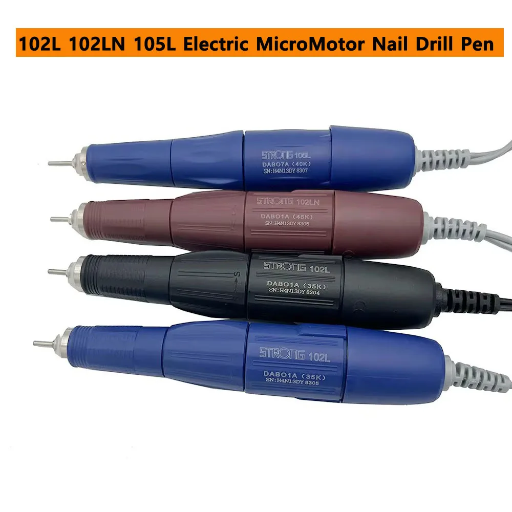 قوي 210 102L 102LN 105L 35K 40K 45K الكهربائية MicroMotor مسمار الحفر الملمع القلم الكهربائية مانيكير الحفر مسمار المعدات مقبض #1