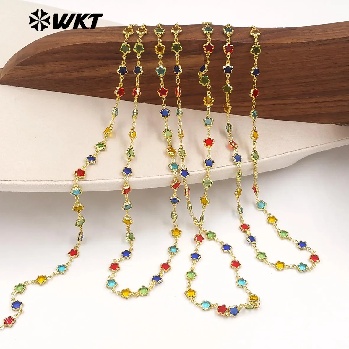 wt-bc282-fashion-wonderful-18k-gold-plated-yellow-brass-and-colorful-crystal-star-shape-chain-for-handmade-jewelry-diy-findings