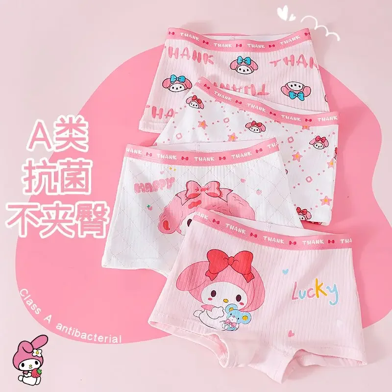 

My Melody Anime Sanrio Cotton Baby Briefs Shorts Pants Cute Cartoon Kawaii Kuromi Ins Children Flat Corner Underwear Pants Gifts