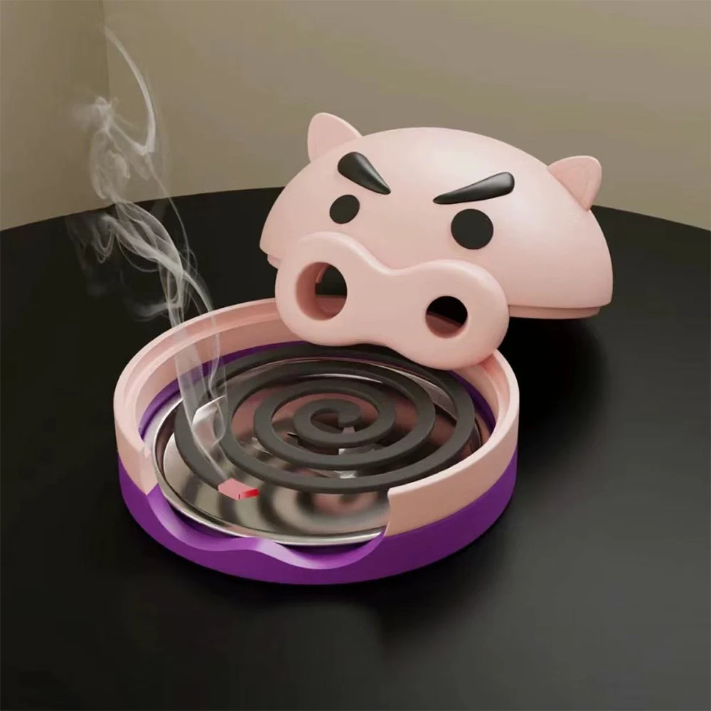 

Modern Pig Mosquito Coil Holder With Tray Ornaments Anti-Mosquito Fashion Sandalwood Incense Burner Home Decoration