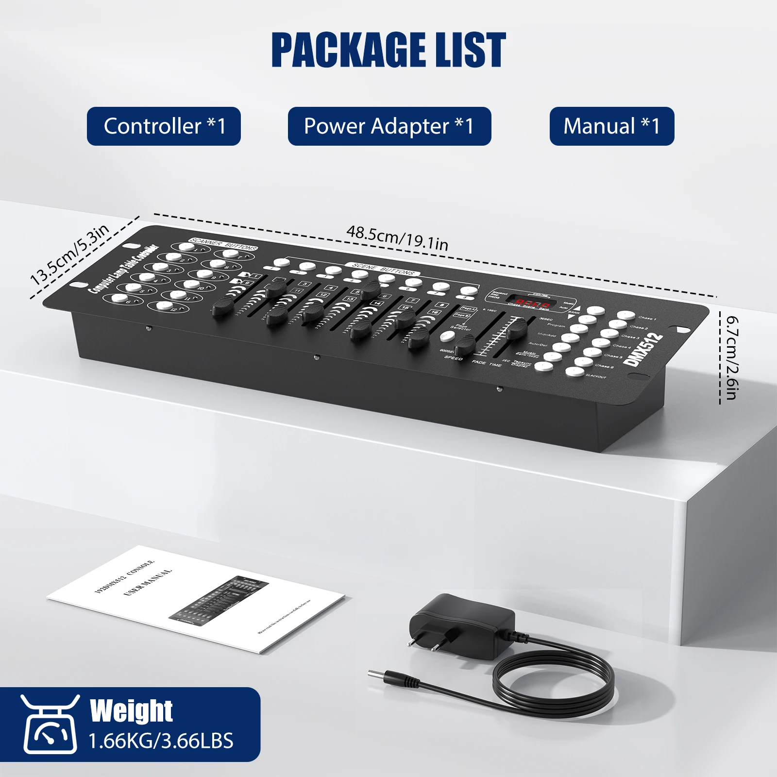 Datewink DMX 512 Controller 192-Kanal DMX Konsole Bühnenbeleuchtung Controller für LED Par Moving Head Licht DJ Steuergeräte