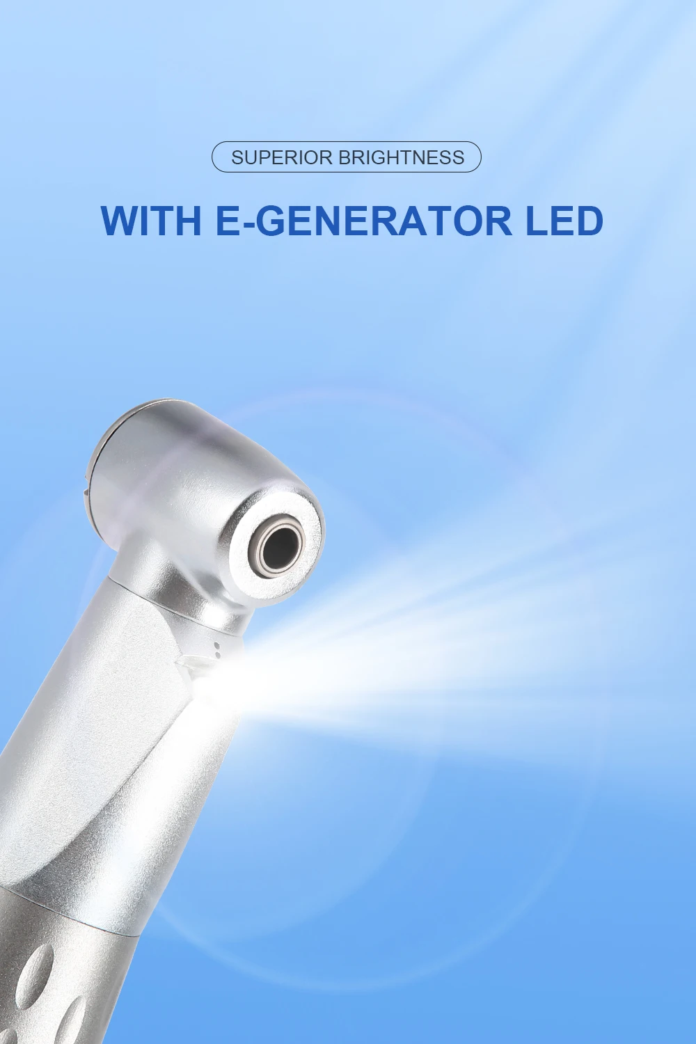 AZDENT Dental LED 1:1 Winkelstück mit E-Generator, langsamlaufendes Handstück, interner Einzelwasserspray, Druckknopf, Zahnarztwerkzeug – Detail 5