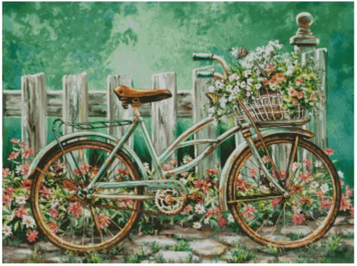 

Наборы для вышивания крестиком (16CT, 14CT) с цветами и велосипедами, без нанесенного рисунка, высшего качества, для рукоделия, вышивки, творчества, DIY, ручной работы, декора дома