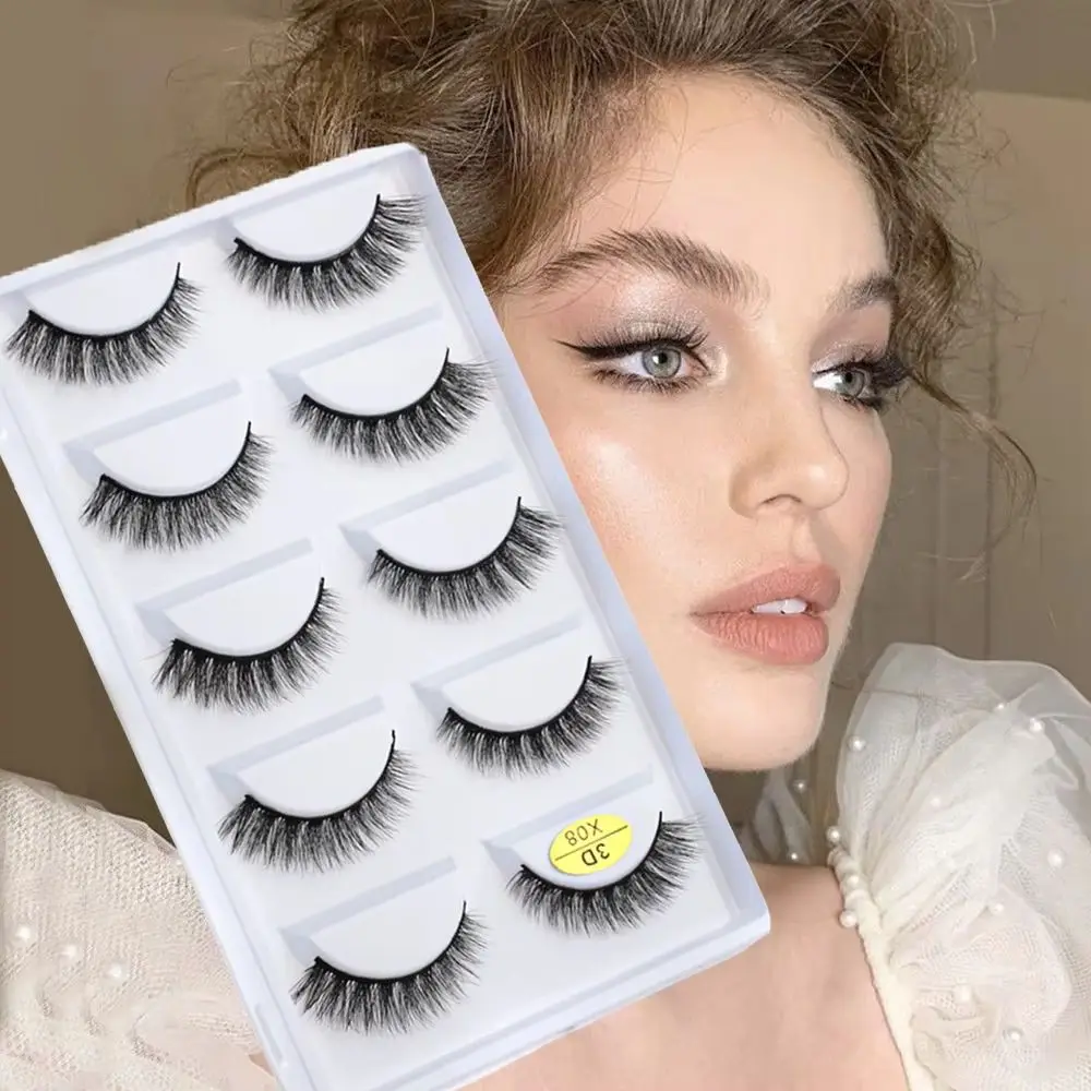 YSDO 5 Par Sztucznych Rzęs 3D Naturalnych, Rzęsy z Norek do Makijażu, Sztuczne Rzęsy, Ręcznie Robione Naturalne Sztuczne Rzęsy, Narzędzia do Makijażu i Urody