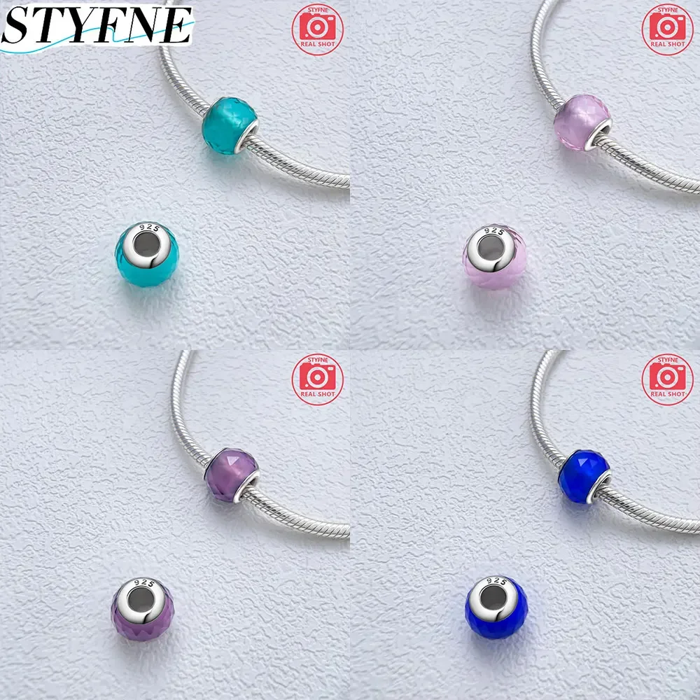 925 Sterling Silver Multi Color Charms Beads Fit Original Bracelets Bag Keychain Charms Beads Pendant Diy Women Jewelry Gift