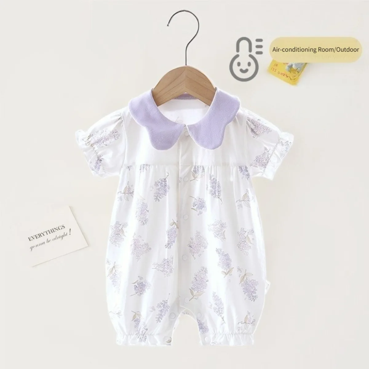 Babe Pure Cotton Soft Breathable Princess One-piece Newborns Summer Lightweight Cool Romper 6-18M Baby Girl Cute Outdoor Onesie