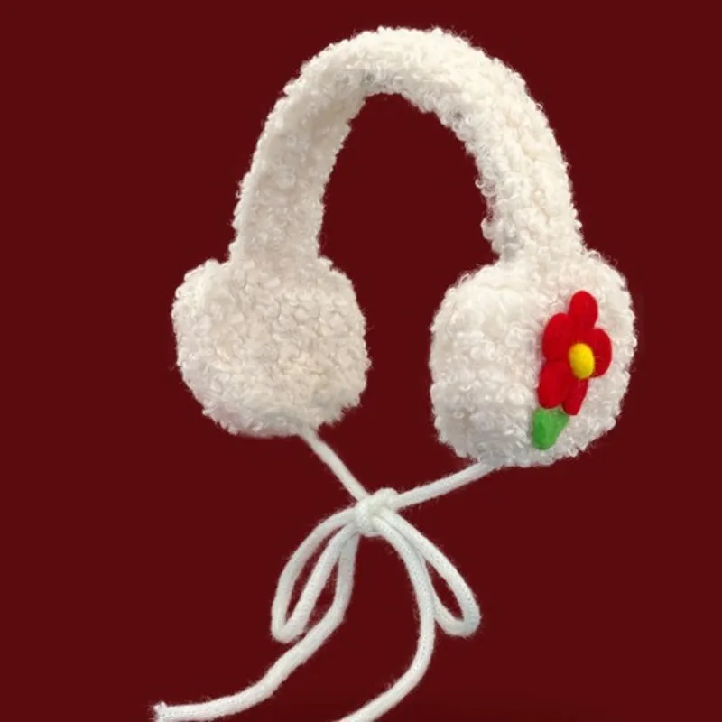 جديد لطيف الكرتون محبوك التعادل غطاء للأذنين الموضة المبتكرة مضحك امرأة فتاة القوس عقدة أفخم غطاء للأذن اكسسوارات الشتاء #3