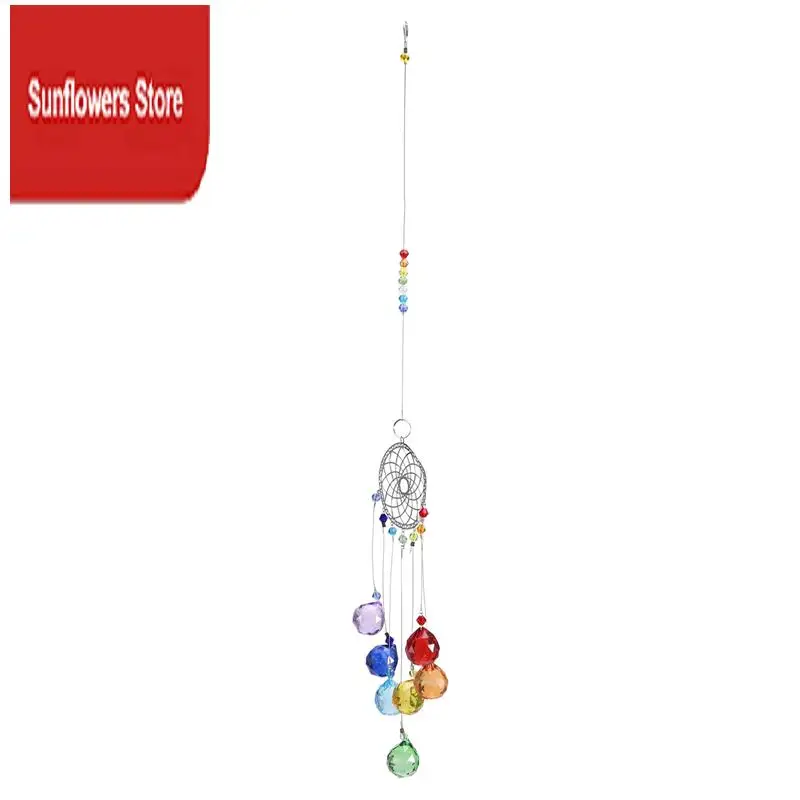 

ABRM-Crystals Rainbow Maker Suncatcher Window Hanging Ornament Garden Decoration Sun Catcher Pendant Chakra Beads