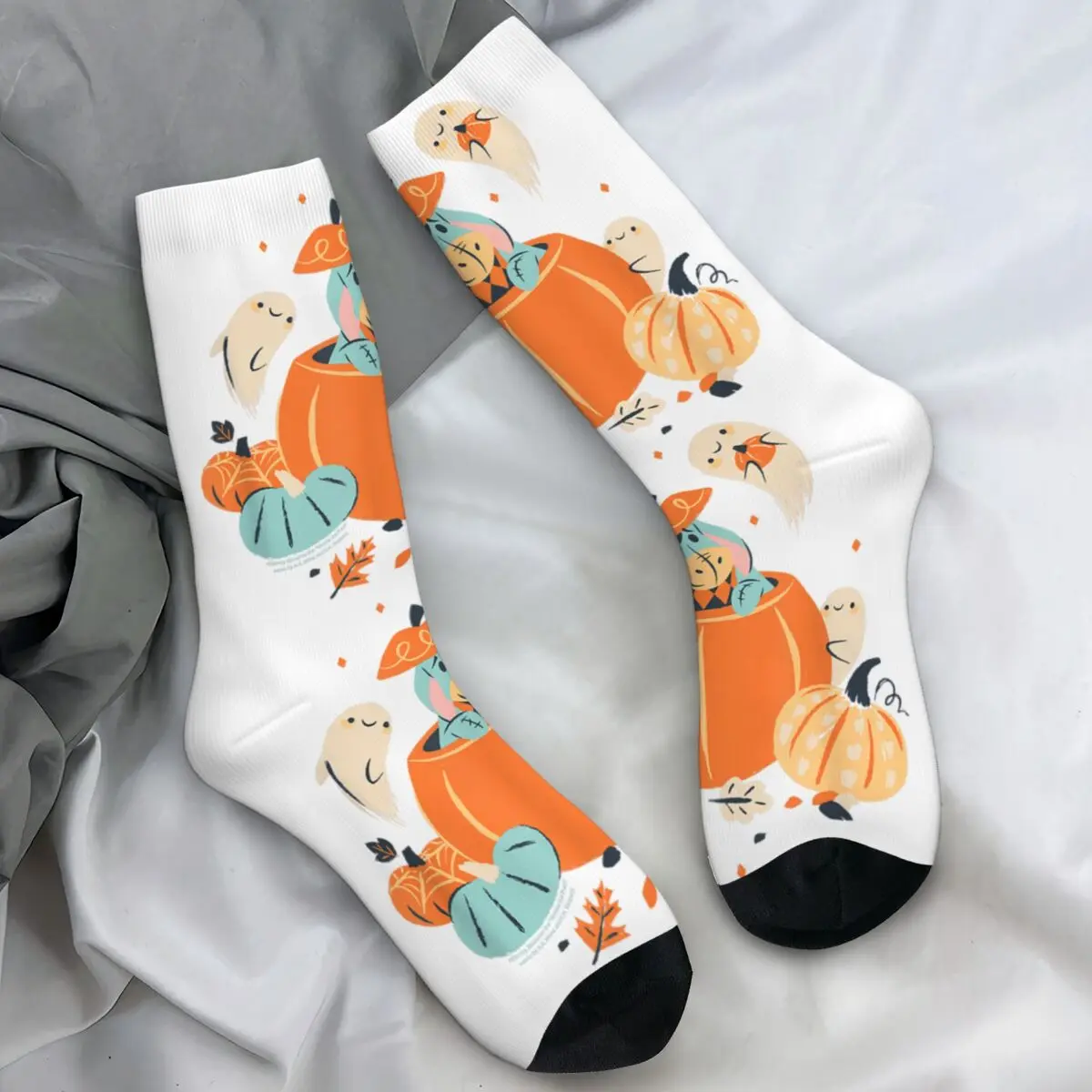 

Winnie The Pooh Eeyore Pumpkin Ghost Halloween Socks Elegant Stockings Women Men Quality Outdoor Socks Autumn Anti Slip Socks