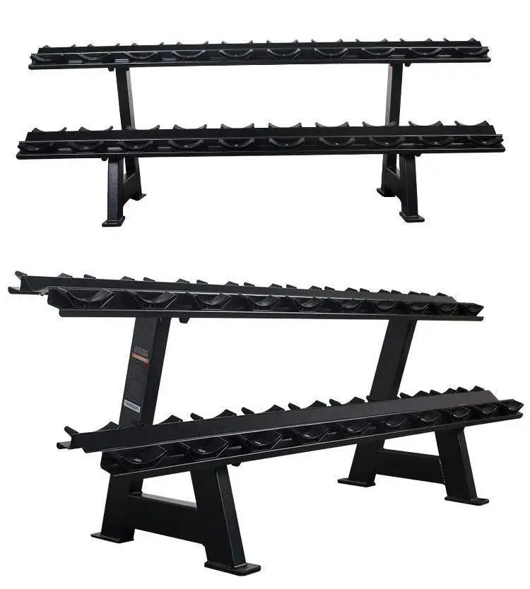 

Gym Equipment Thick Steel High Quality 2 Tier Dumbbell Set Rack, 10 Pair Dumbbell Rack