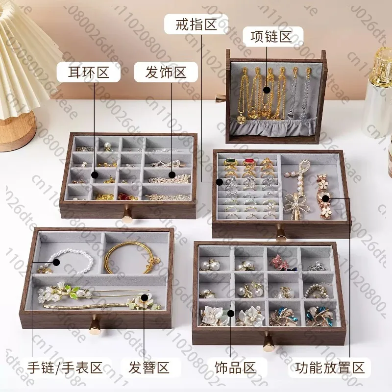 Portable Jewelry Box Multifunctional Storage Boxes Transparent Necklace Organizer Bracelet Jewelry Display Boxes For Bedroom