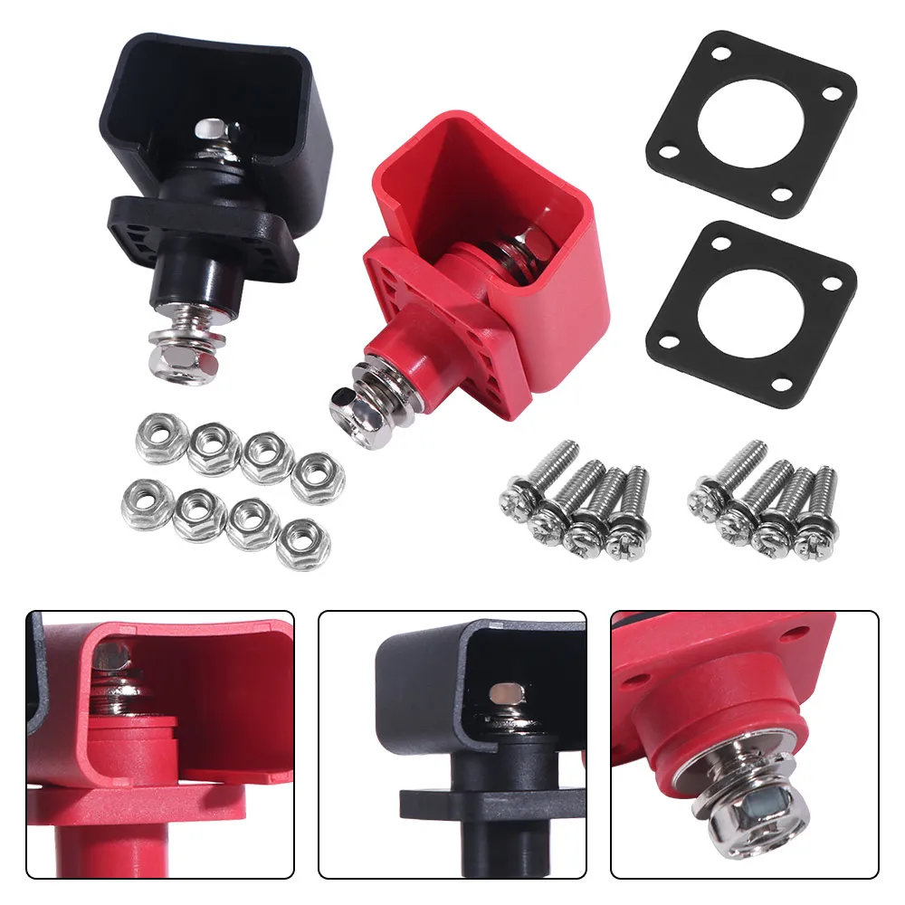 2Pcs 200A Lithium Battery Terminal Block All-Copper Universal Battery Power Terminal Through Wall Type Easy To Install