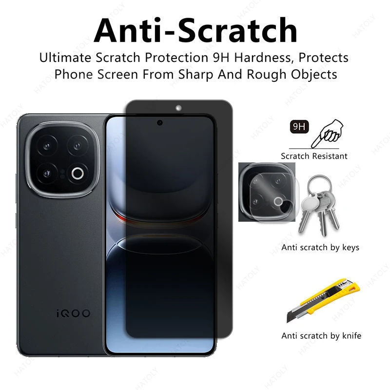 Privacy Screen Protector For vivo iQOO 13 Anti Glare Tempered Glass For vivo iQOO 13 Camera Protector Anti-spy Glass For iQOO 13