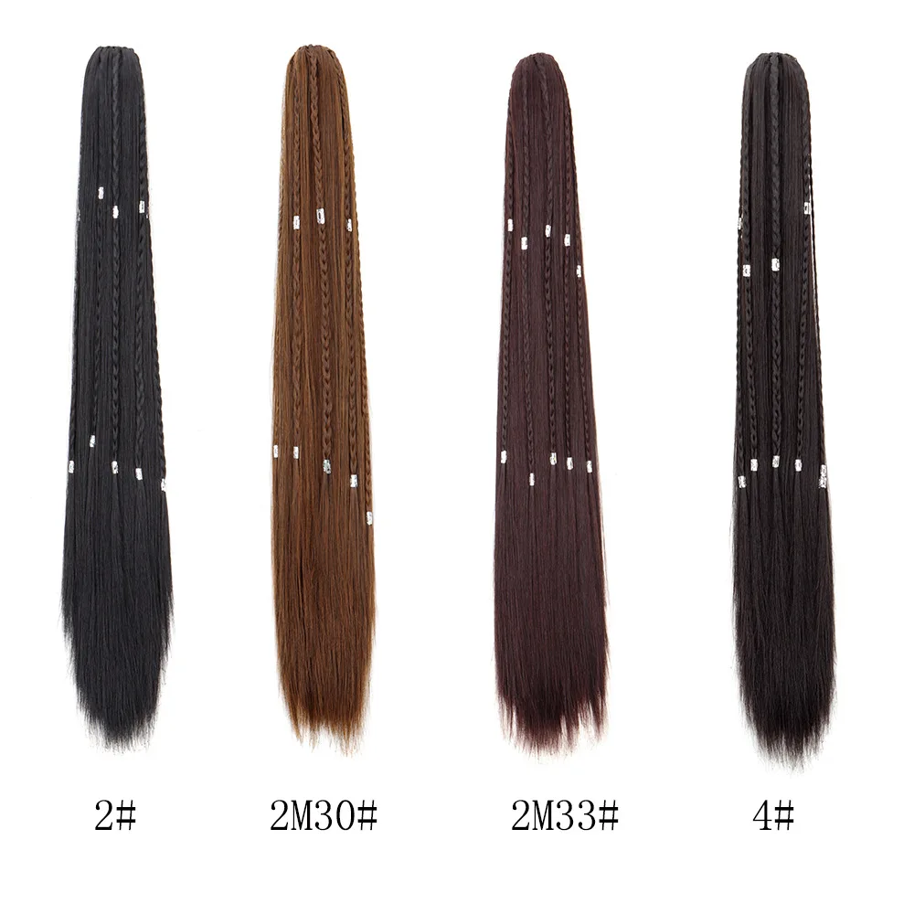 55cm Long Straight Claw Clip Ponytail Extensions Synthetic Hair Extensions Ponytail Jaw Clip Hair Pieces for Women girl