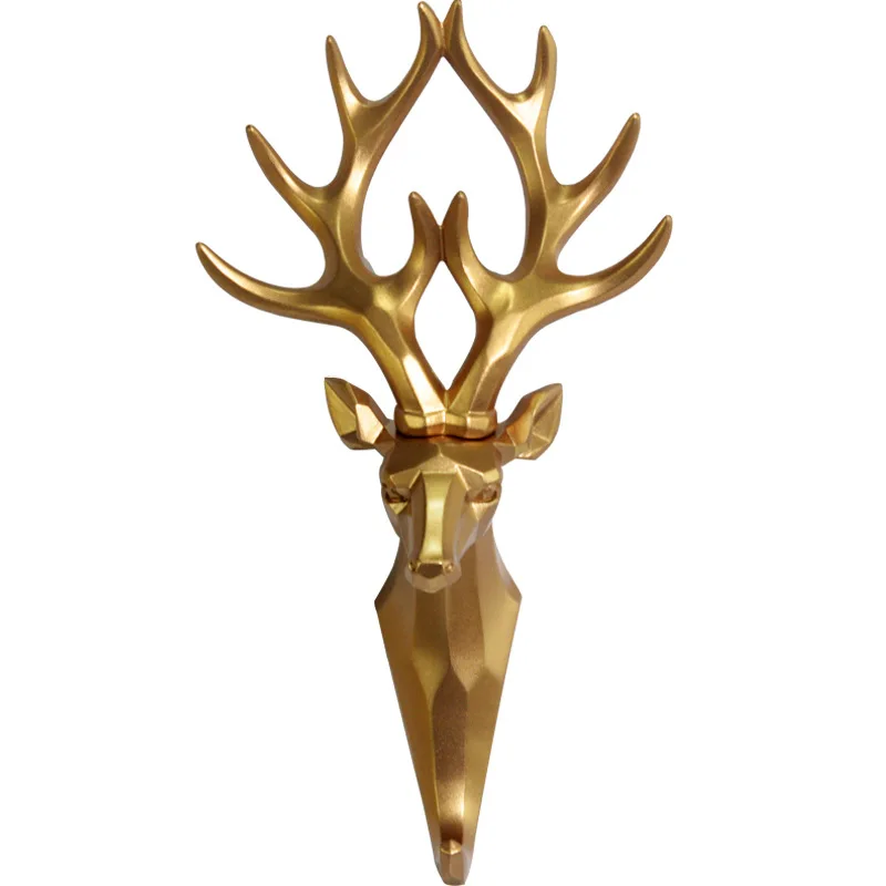 Deer Head Coat Hook, Adhesive Hanger, Animal Pattern, Decorative Wall Antler, Key Rack, Home Decoration, 1Pc