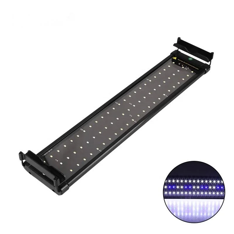 Light Emitting Diode Aquarium Light with Light Blue White Illuminated Plastic Aquatic Stand