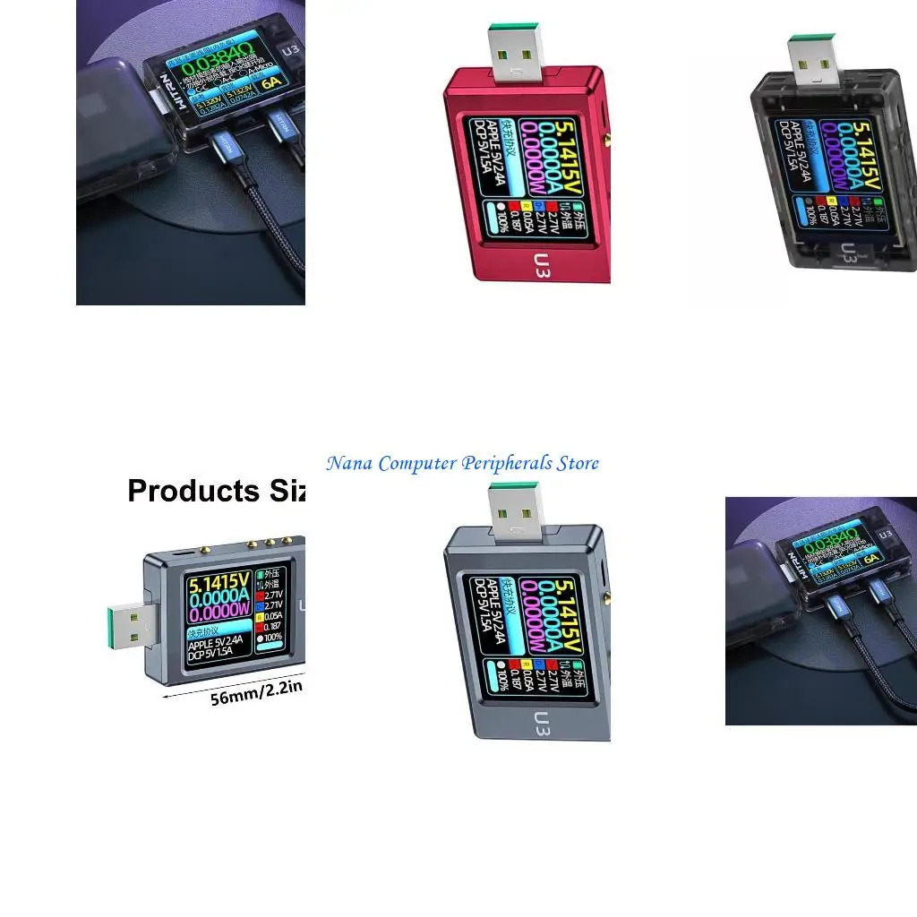F68C U3 USB Tester Current Meter QC5 PD3.0 2.0 Fast Charging