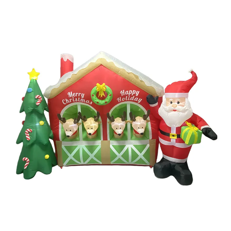 

Christmas Inflatable Santa Deer Groove LED Glowing Christmas Tree Air Mold Courtyard Party Decoration Ornament
