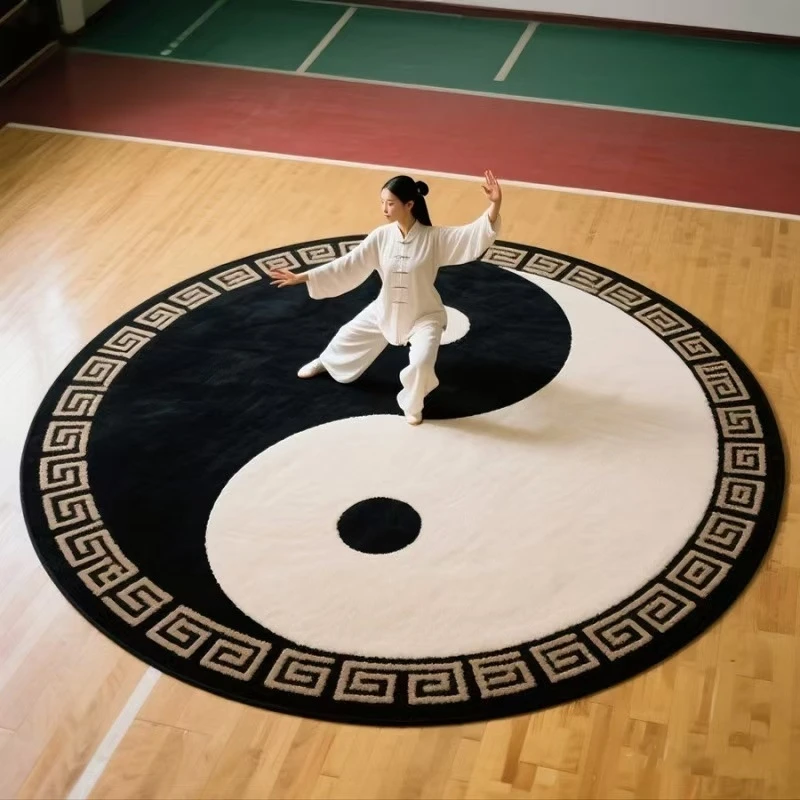 

Круглый коврик для тай-чи из искусственного плюша, нескользящий, грязеотталкивающий, для тренировок, йоги, медитации, домашнего декора, для взрослых, дзен-подарок, дропшиппинг