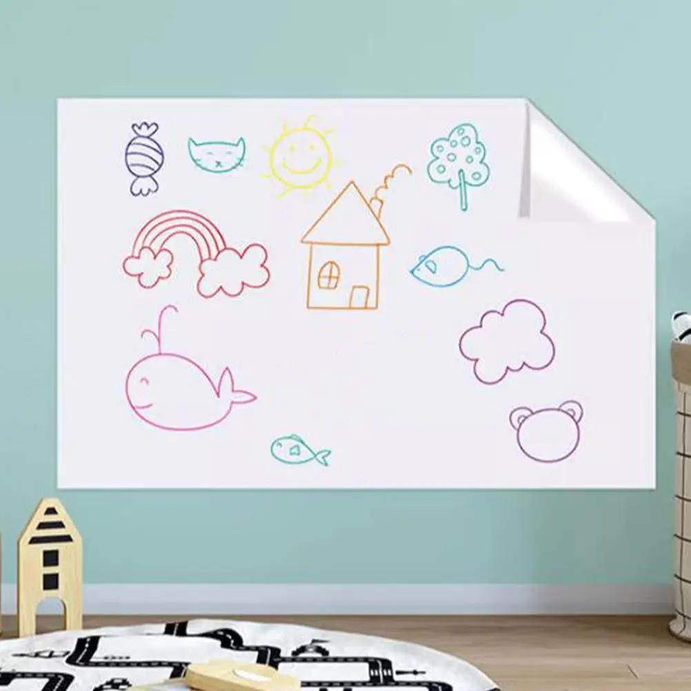 

2 Rolls Electrostatic Adsorption Whiteboard for Wall Dry Erase Sticker Stickers Electricity