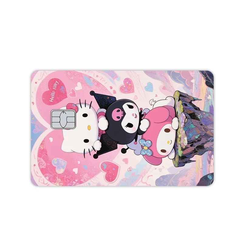 Cartoon Hello Kitty Kuromi My Melody Anime Cute Matte Credit Card Sticker Kawaii Decal Debit Visa Bank Card Film Cover Stickers