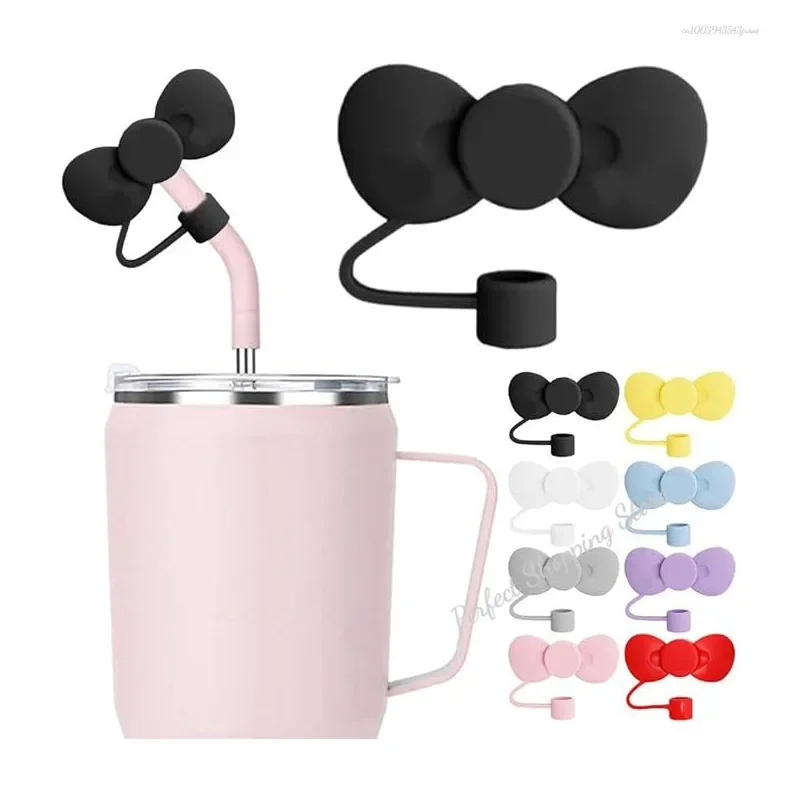 Lovely Bow Straw Covers Cap Toppers For Stanley 30&40 OZ Tumbler Cup Reusable Cute Silicone Straw Tips Lids Protect view 5