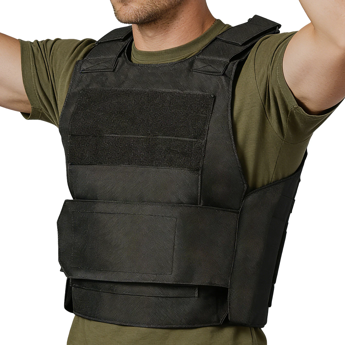 Hunting vest with widened Velcro adjustable shoulder straps and waistband, made of durable and wear-resistant fabric