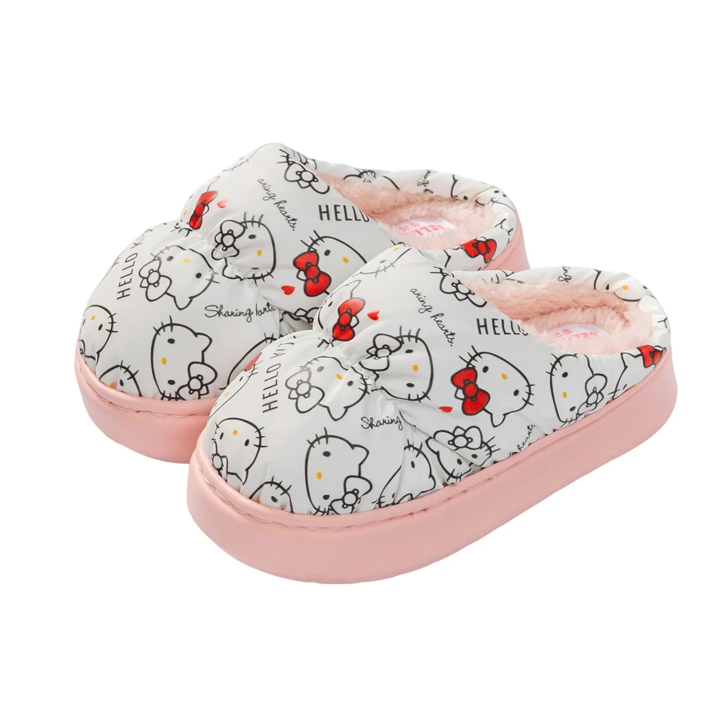 أطفال حذاء كاجوال النعال الكرتون المطبوعة مرحبا كيتي أحذية الصيف للفتيات المضادة للانزلاق الوردي الأرجواني الأحذية حجم 15 سنتيمتر-25 سنتيمتر #3