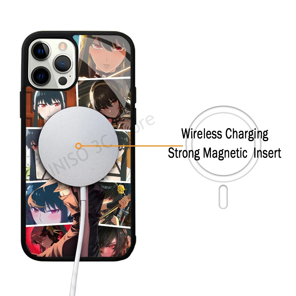 Kawaii Anya SPY X FAMILY Anime Phone Case Strong Magnetic For IPhone 15 14 13 Pro Max 11 12 Mini For Magsafe