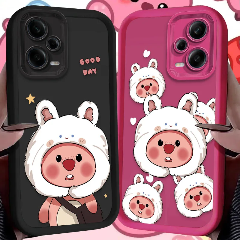 Lovely Little Beaver L-Loopy Case for Xiaomi Redmi Note 13 12 11 Pro Plus 4G 5G 12S 11S 10S 10 9 9S Redmi 14C 13C 12C A3 12 Etui