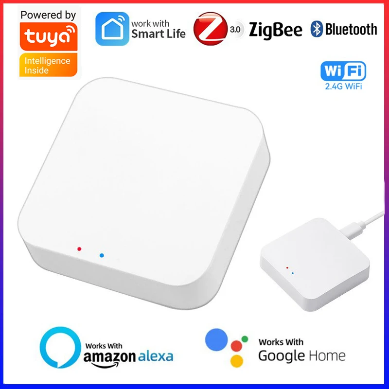 Passerelle intelligente multimode sans fil ZigBee Bluetooth Mesh Hub fonctionne avec l'application Tuya Smart life commande vocale via Alexa Google Home
