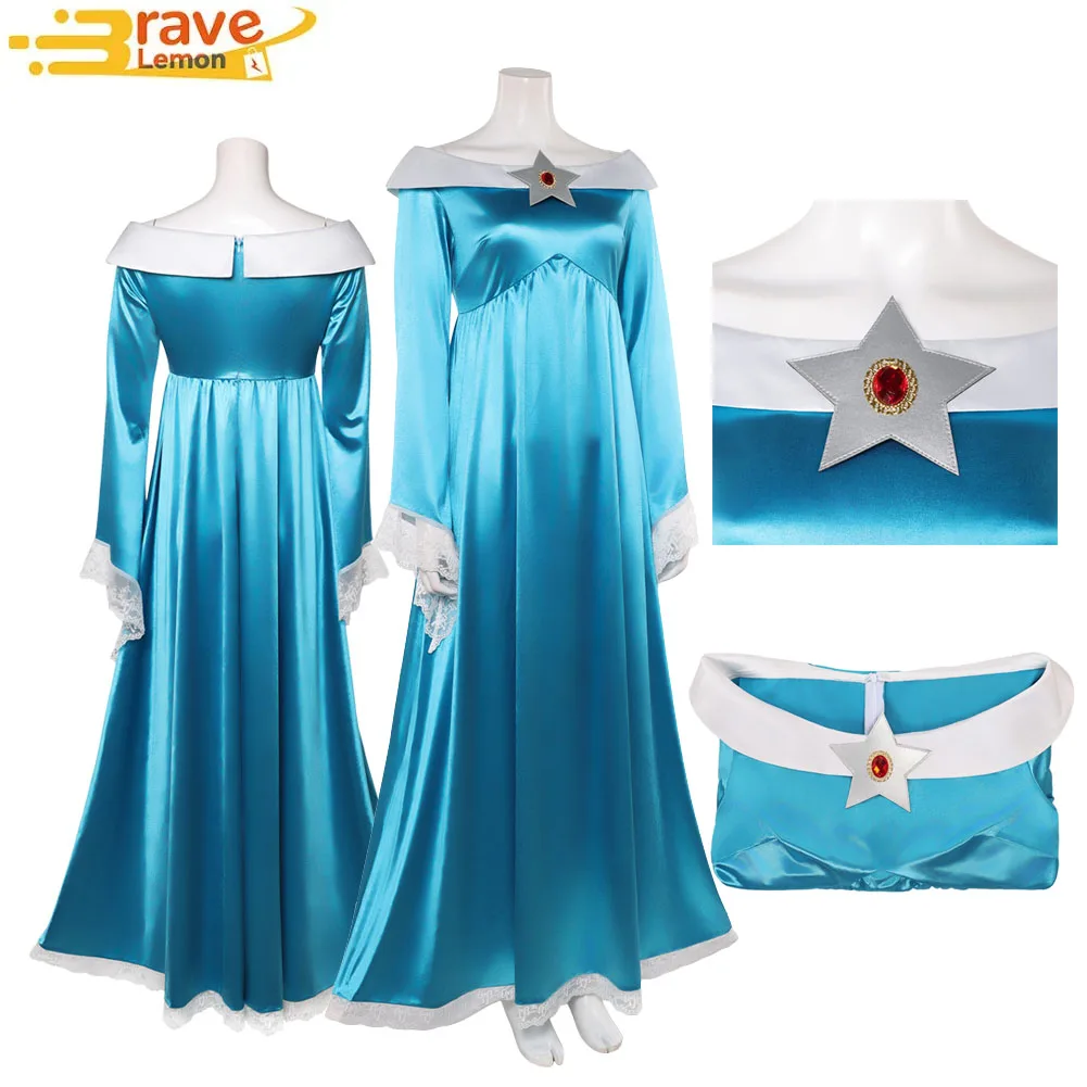 

Rosalina Cosplay Costume Women Fantasia Blue Dress Game Super Movie Disguise Clothing Outfit for Female Halloween Carnival Suit