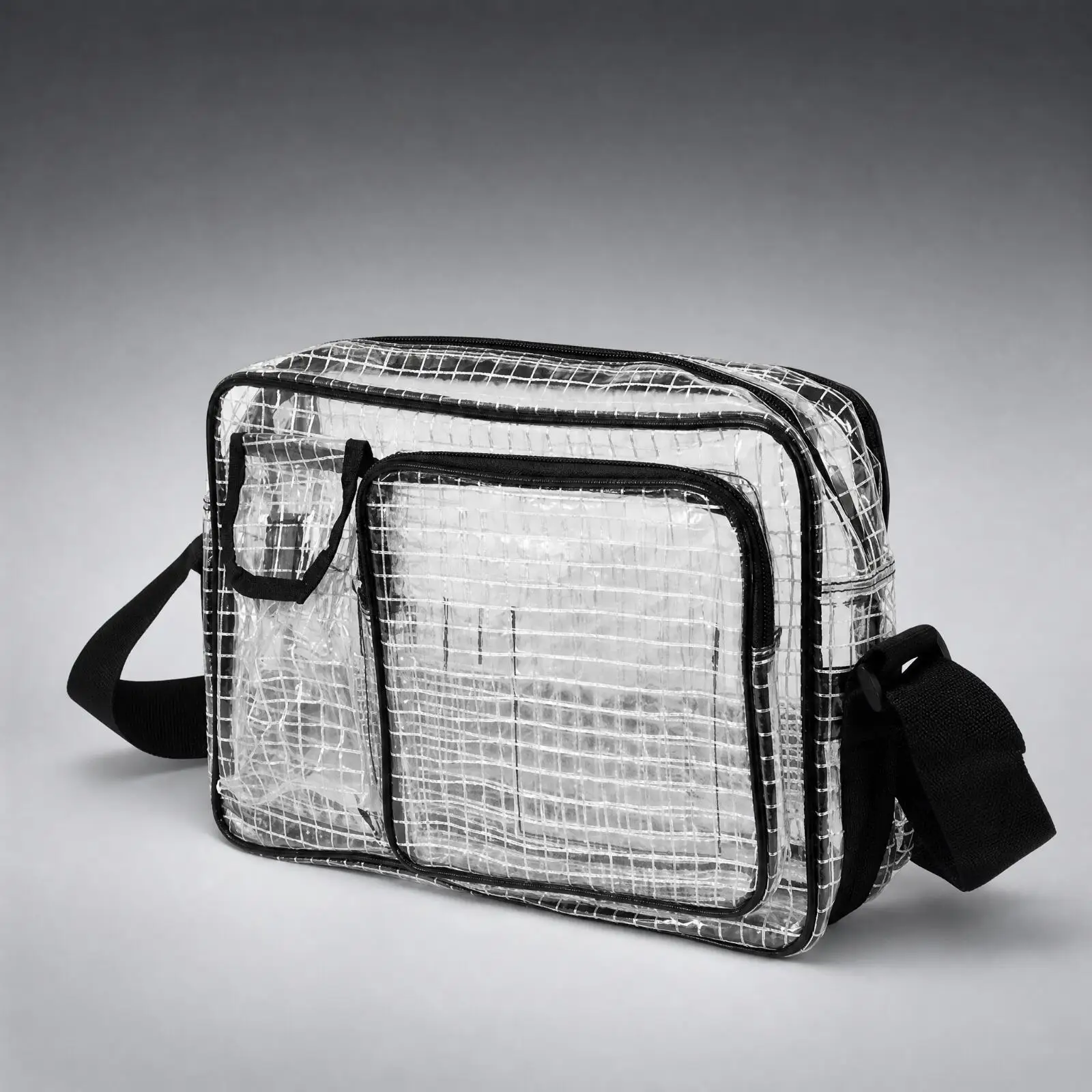 Transparent PVC Waterproof Pouch Travel Bag Portable Cosmetic Storage with Shoulder Strap