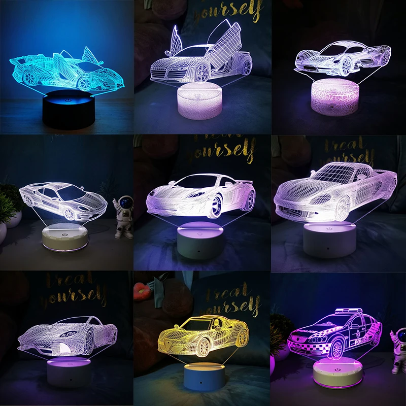 Cool Supra Car Anime 3d Led Nightlights Truck Lamp Colorful Changing Night Lights Table Lamp Home Decoration Birthday Gifts